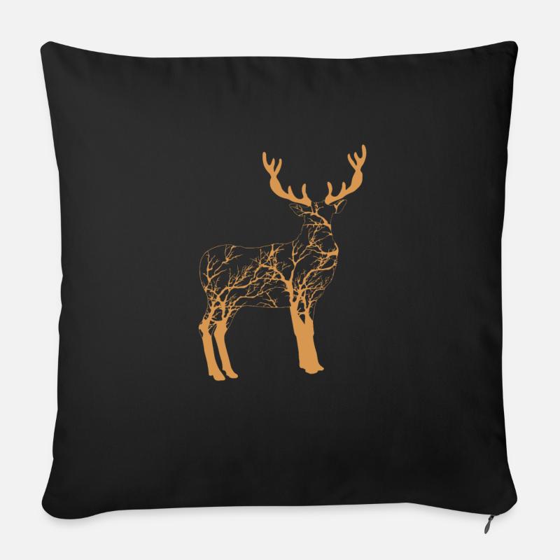 Hirsch - Sofakissen mit Füllung 45 x 45 cm - Schwarz