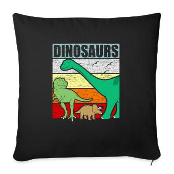 dinosaure - Coussin et housse de 45 x 45 cm - noir - Devant