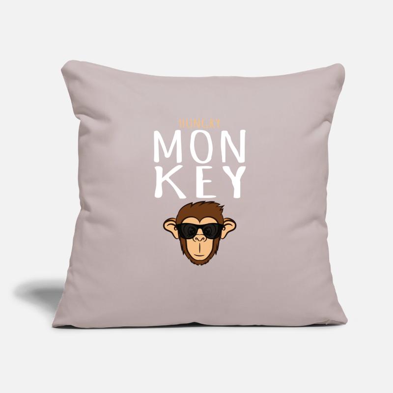 Monkey T Shirt - Monkey Head With Sunglass Monkey Sofa pillow with filling 45cm x 45cm