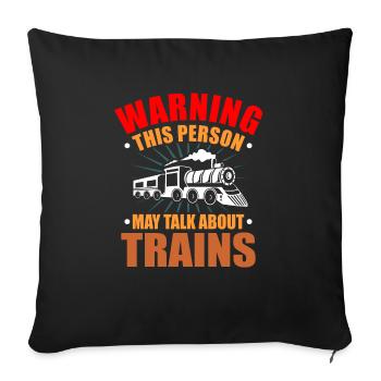 train - Sofa pillow with filling 45cm x 45cm - black - Front