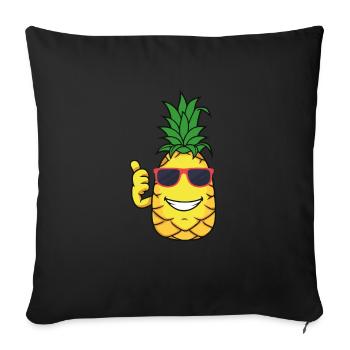 Pineapple - Sofa pillow with filling 45cm x 45cm - black - Front