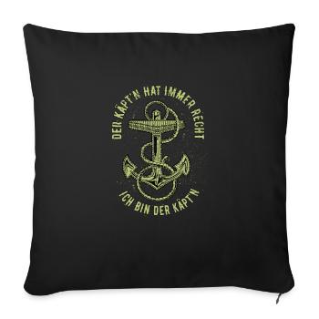 Le capitaine a toujours raison- Je suis le capitaine - Coussin et housse de 45 x 45 cm - noir - Devant