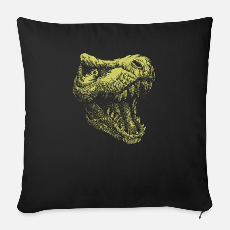 Dinosaurier Geschenkidee Dino Liebhaber - Sofakissen mit Füllung 45 x 45 cm - Schwarz