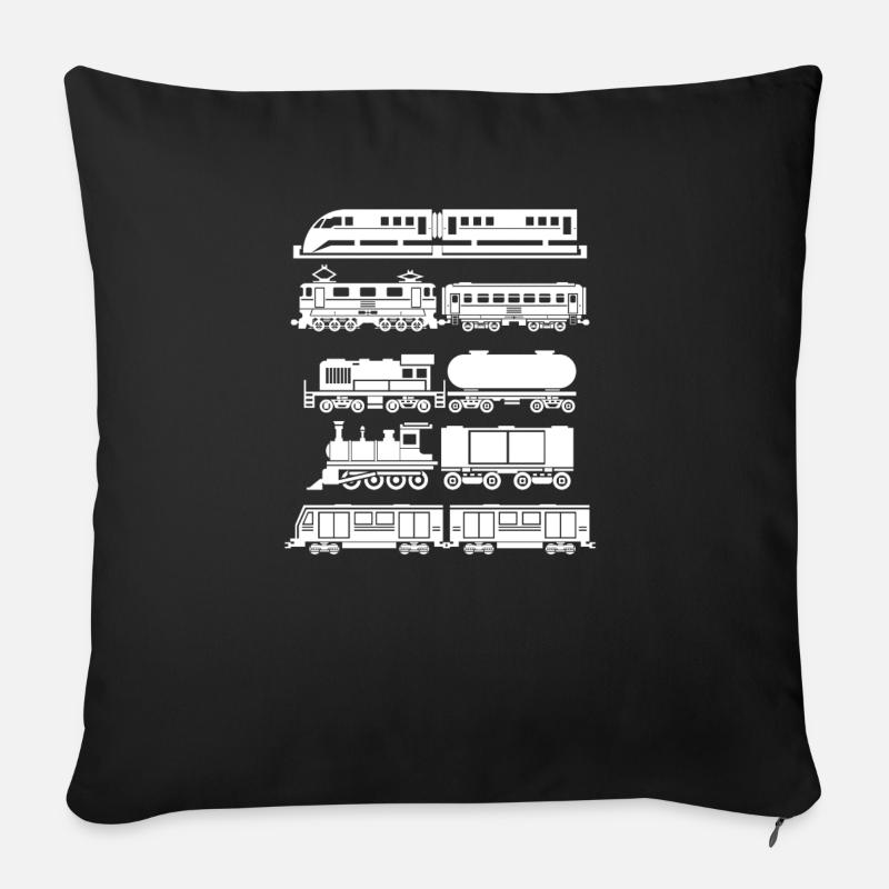 Zug Züge Modeleisenbahn Eisenbahn Geschenk - Sofakissen mit Füllung 45 x 45 cm - Schwarz