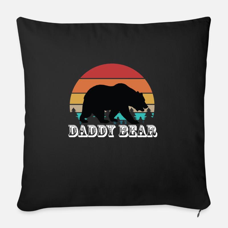Papa Bär, Papa Weihnachtsgeschenk, Weihnachtsgeschenke - Sofakissen mit Füllung 45 x 45 cm - Schwarz