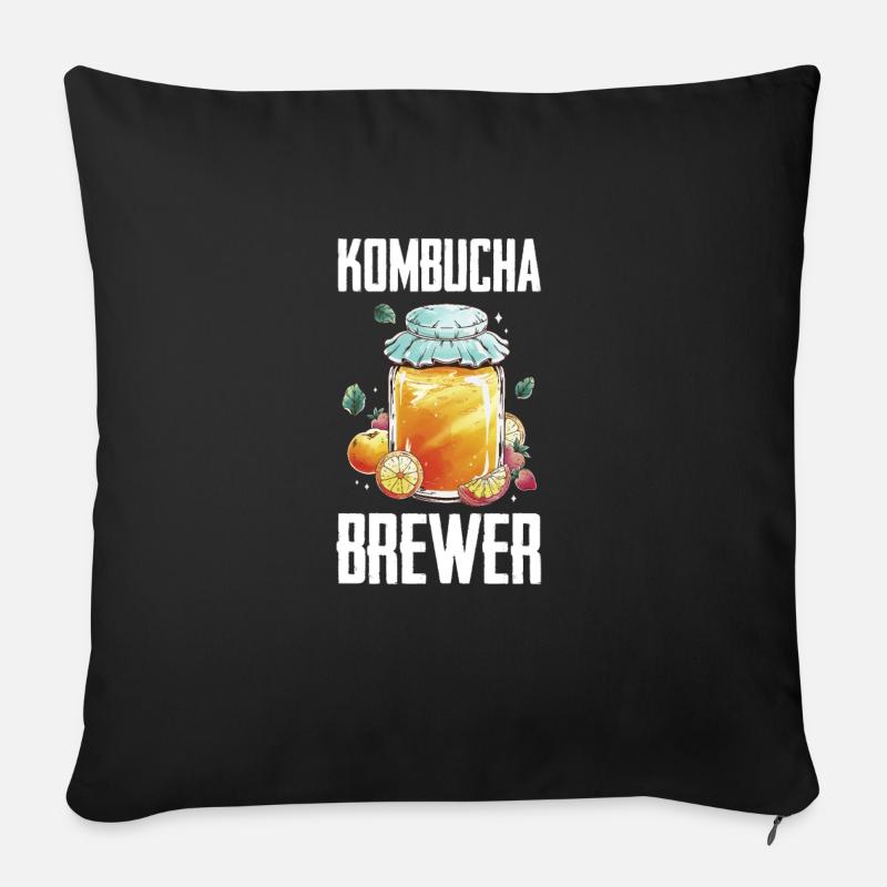 Kombucha - Sofa pillow with filling 45cm x 45cm - black