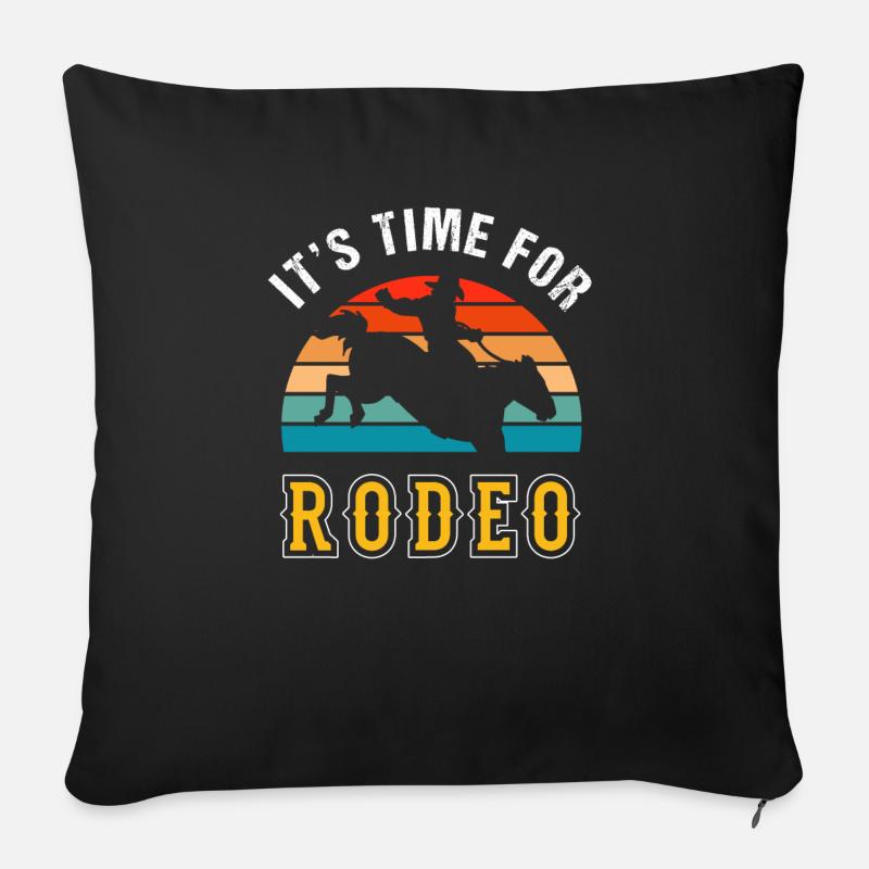 Rodeo Cowboy Retro Geschenkidee - Sofakissen mit Füllung 45 x 45 cm - Schwarz