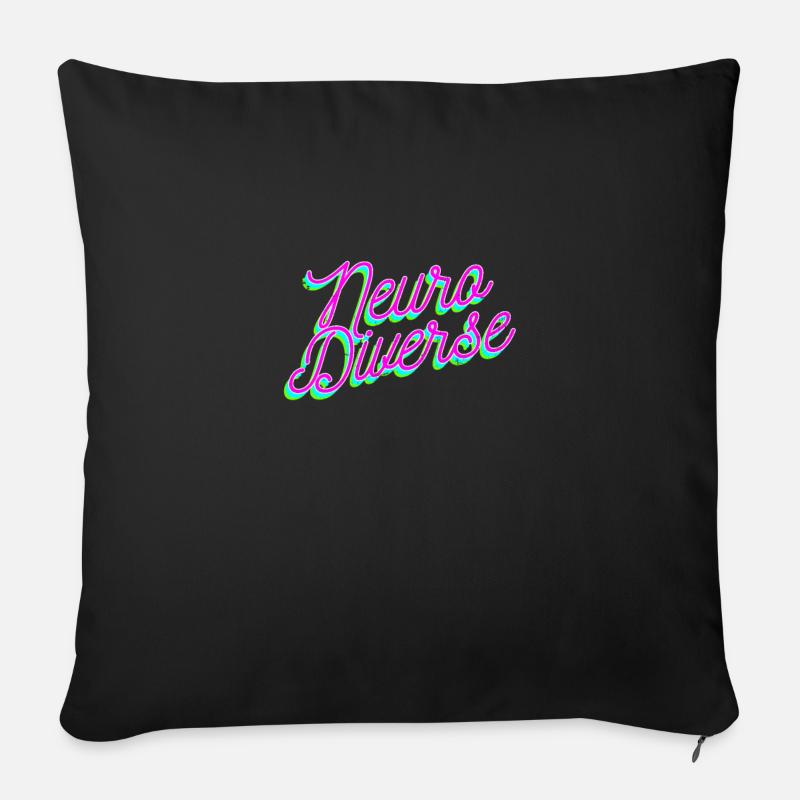 ADHS Neuro Diverse Geschenk - Sofakissen mit Füllung 45 x 45 cm - Schwarz