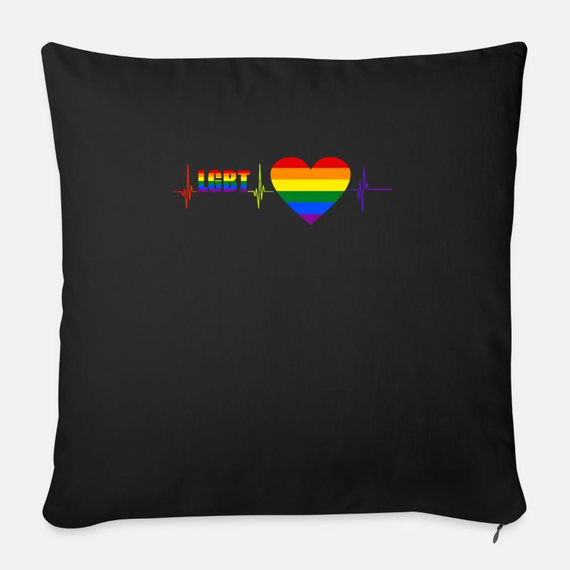 LGBT - Coussin et housse de 45 x 45 cm - noir