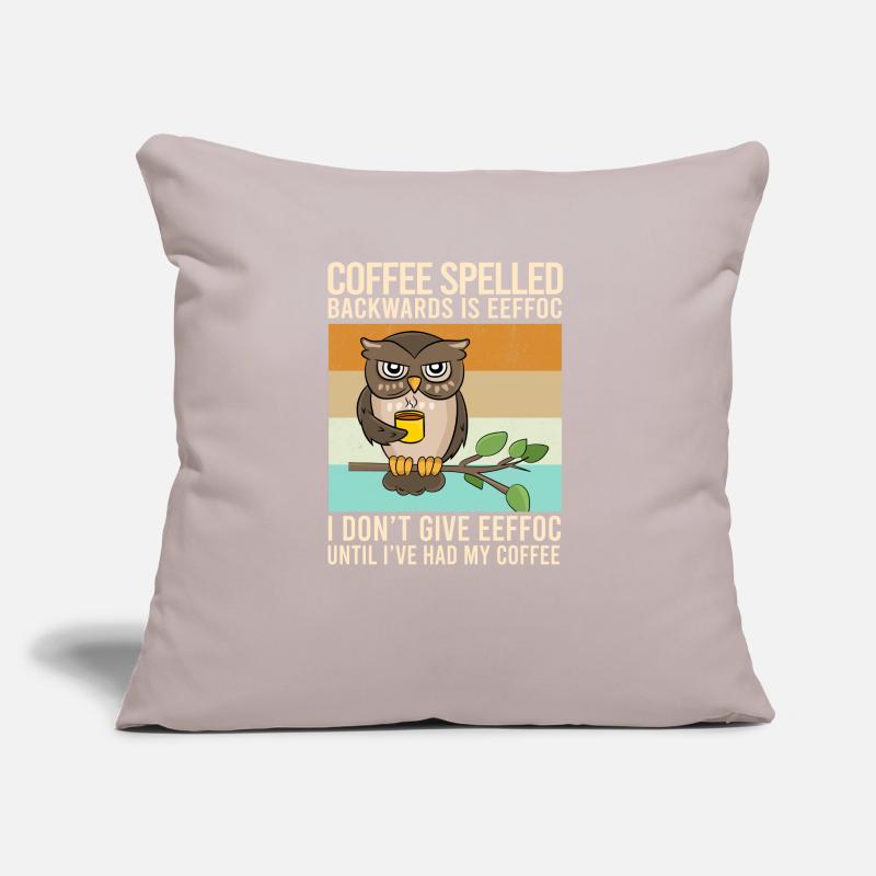 Le café épelé à l'envers est une boisson de hibou EEFFOC Coussin et housse de 45 x 45 cm