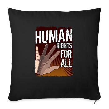 Human Rights - Cadeau - Coussin et housse de 45 x 45 cm - noir - Devant