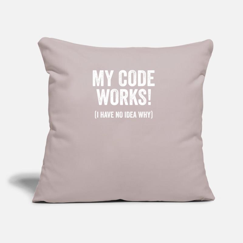 Funny programmer developer code humor quote Sofa pillow with filling 45cm x 45cm