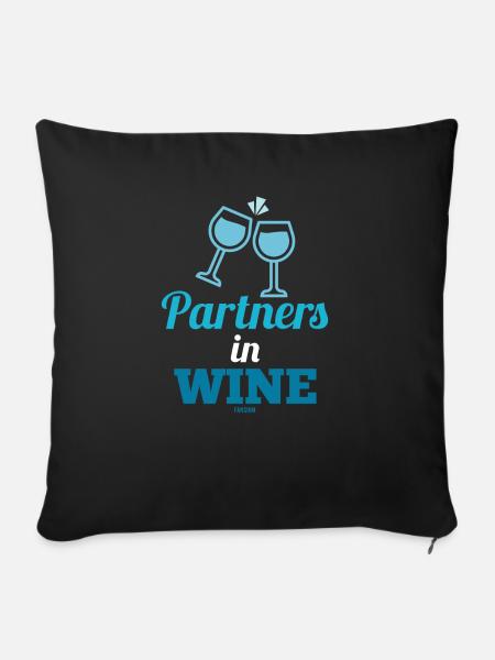Partners In Wine - Sofakissen mit Füllung 45 x 45 cm - Schwarz