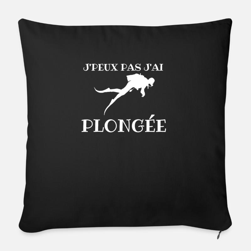Je peux pas j'ai plongée - Coussin et housse de 45 x 45 cm - noir
