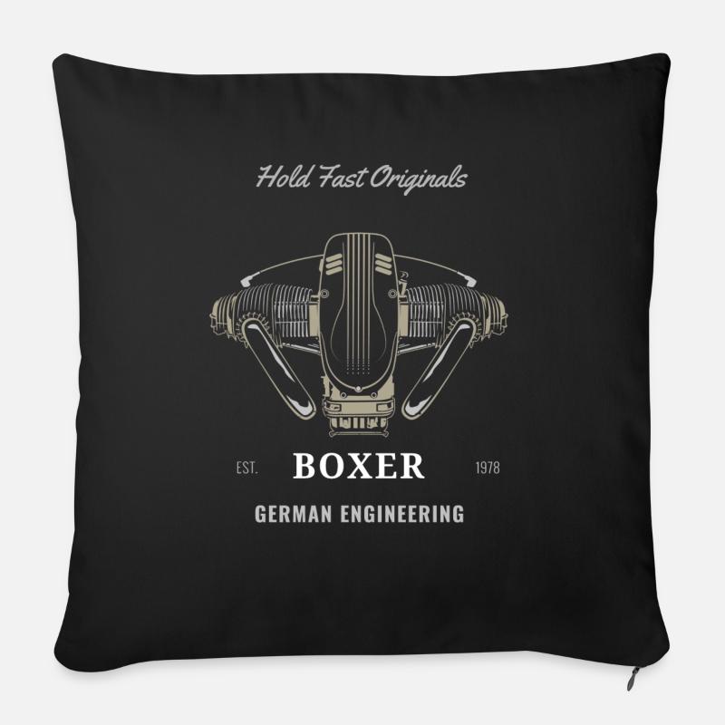 Moteur Boxer - Coussin et housse de 45 x 45 cm - noir