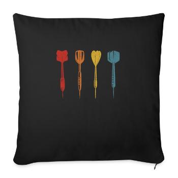Fléchettes rétro fléchettes de fléchettes cadeau - Coussin et housse de 45 x 45 cm - noir - Devant