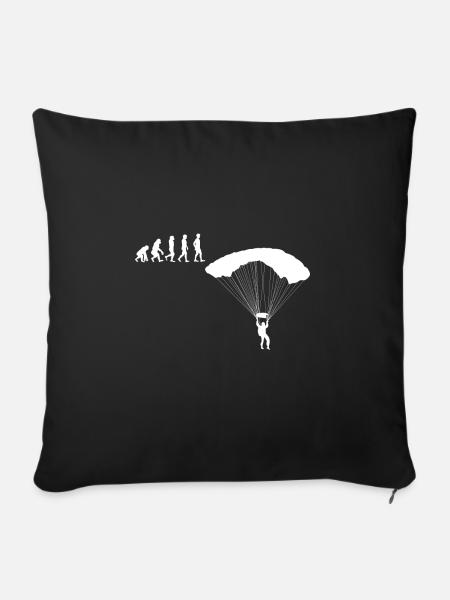 Evolution Fallschirmspringen Skydiver - Sofakissen mit Füllung 45 x 45 cm - Schwarz