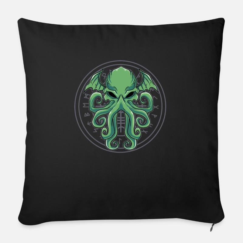 Cthulhu Mythos AlterKunststil Geschenk - Sofakissen mit Füllung 45 x 45 cm - Schwarz