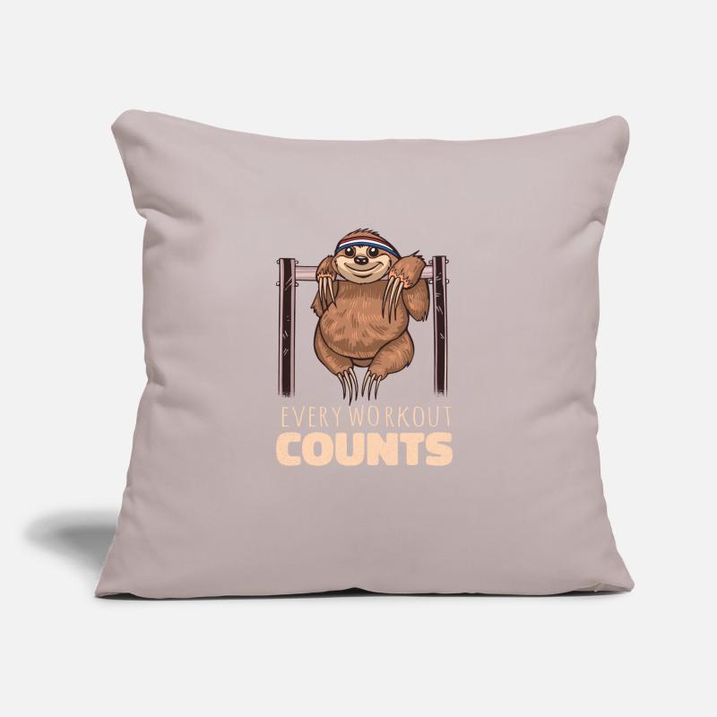 Every workout counts sloth Sofa pillow with filling 45cm x 45cm