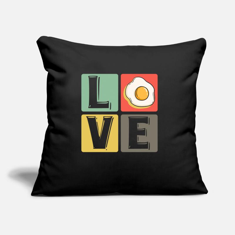 Eggs Fried Egg Scrambled Eggs Love Breakfast Gift Sofa pillow with filling 45cm x 45cm