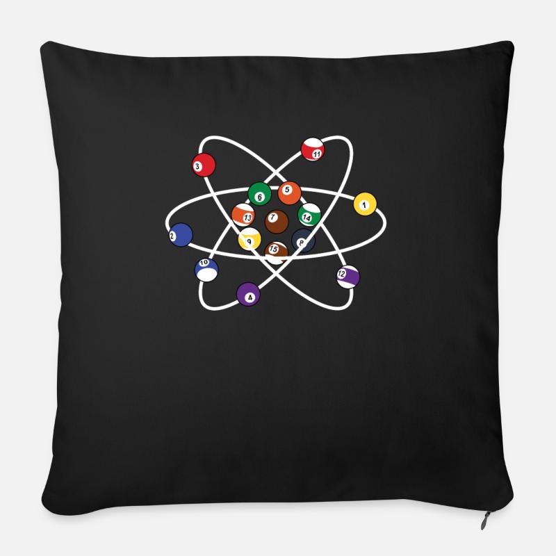 Billard Pool Snooker Cadeau drôle - Coussin et housse de 45 x 45 cm - noir