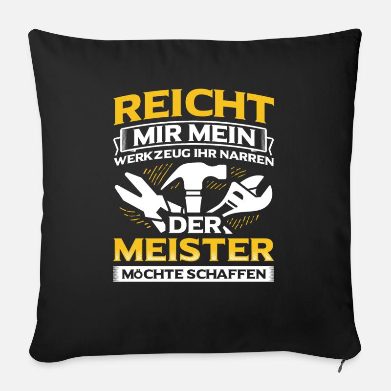 Handwerker Handwerk - Sofakissen mit Füllung 45 x 45 cm - Schwarz