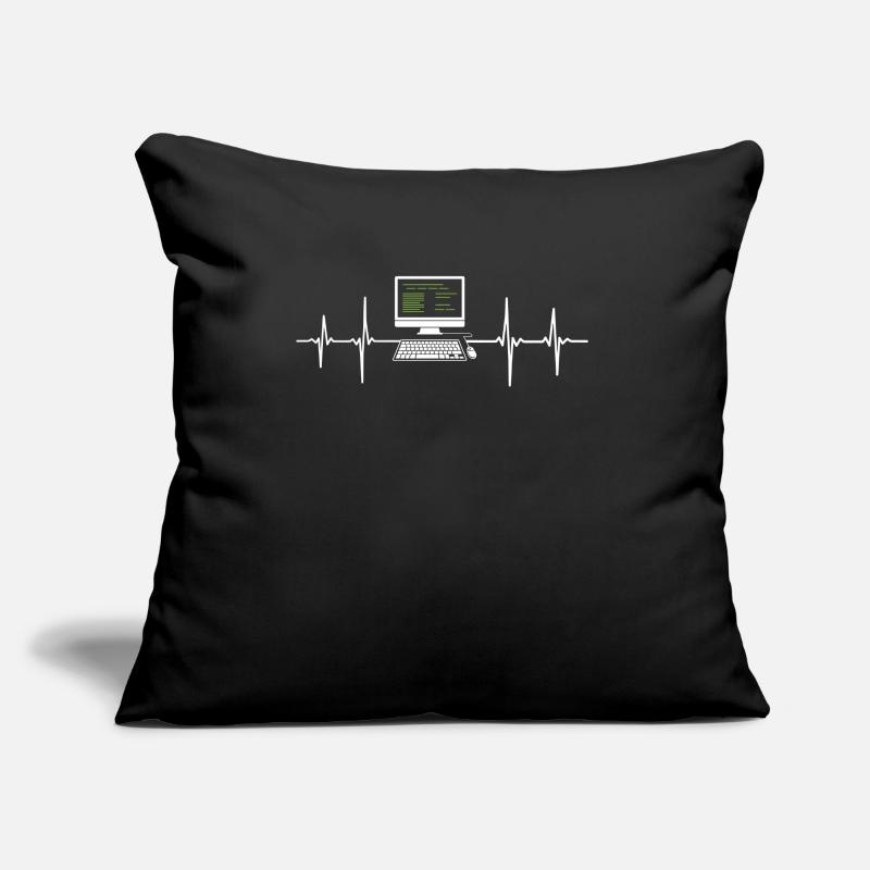 Programmeur EKG Heartbeat Computer Desktop Coussin et housse de 45 x 45 cm
