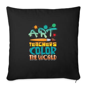 Art professeur donner de la couleur au monde - Coussin et housse de 45 x 45 cm - noir - Devant