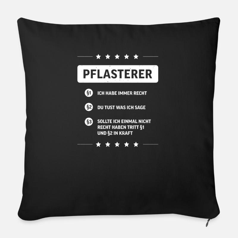Pflasterer Straßenbau Baustelle Bauarbeiter - Sofakissen mit Füllung 45 x 45 cm - Schwarz