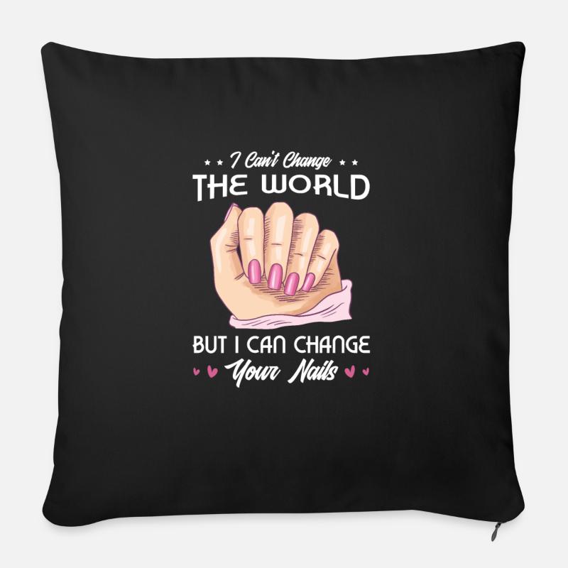 Design de ongles pour un cloueur - Coussin et housse de 45 x 45 cm - noir