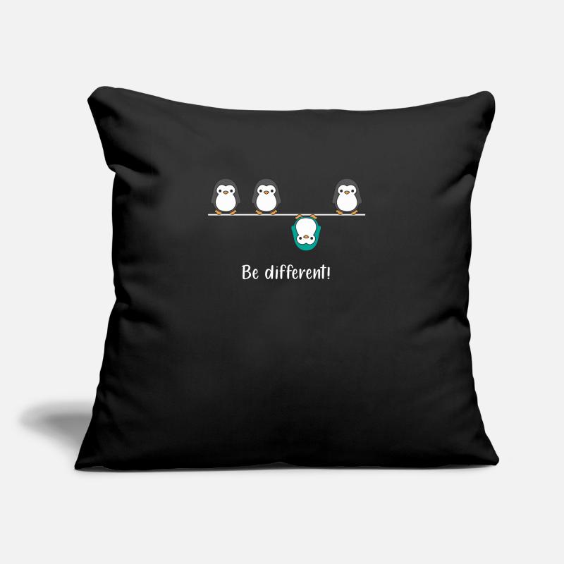 Be different - Pinguin Fun Pinguine Vogel Spruch Sofakissen mit Füllung 45 x 45 cm
