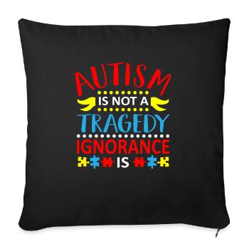 Autism - Sofa pillow with filling 45cm x 45cm - black - Front