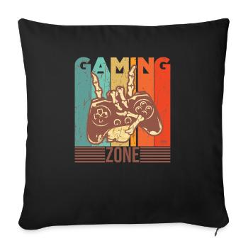 Lustiger Spruch Gaming Zone - Sofakissen mit Füllung 45 x 45 cm - Schwarz - Vorne