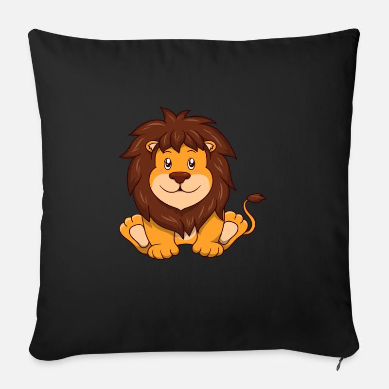 Süßer Löwe - Sofakissen mit Füllung 45 x 45 cm - Schwarz