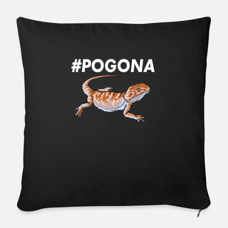 Pogona Bearded Dragon shirt | Lizard Gecko - Coussin et housse de 45 x 45 cm - noir