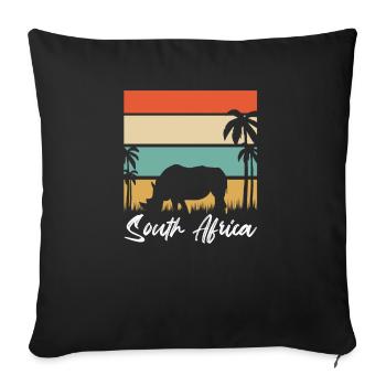 Afrique du Sud - Coussin et housse de 45 x 45 cm - noir - Devant