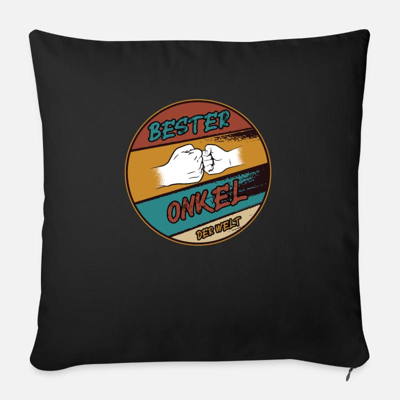 Bester Onkel der Welt Herren - Sofakissen mit Füllung 45 x 45 cm - Schwarz