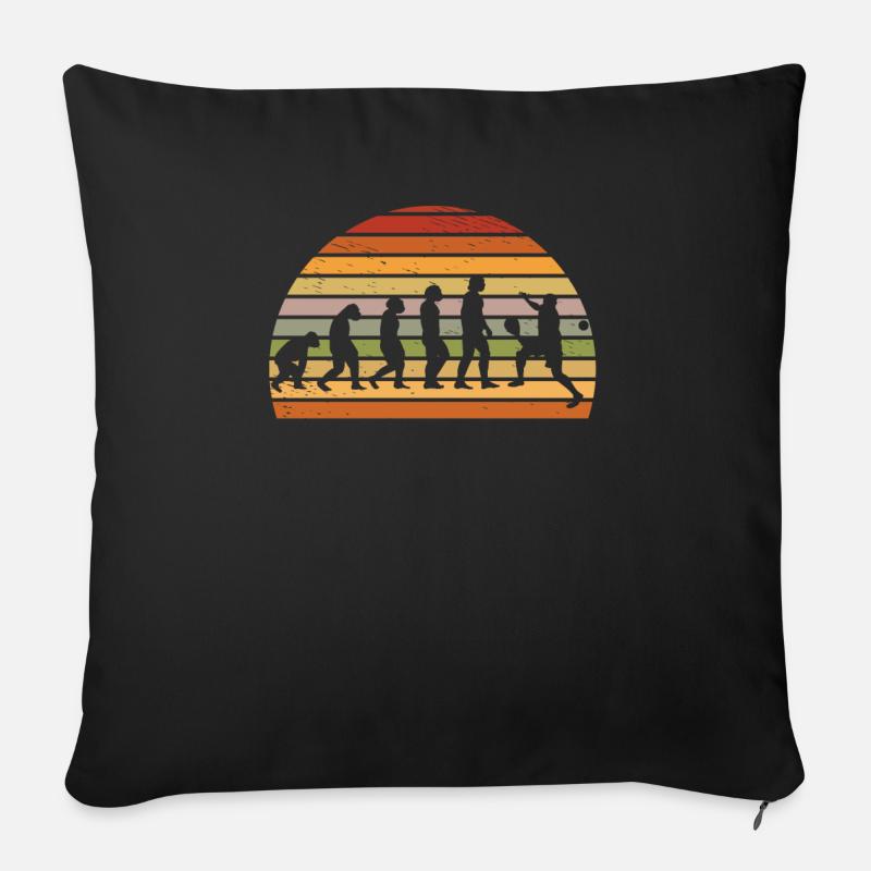 Playing Padel Vintage Padel Players Evolution - Sofa pillow with filling 45cm x 45cm - black