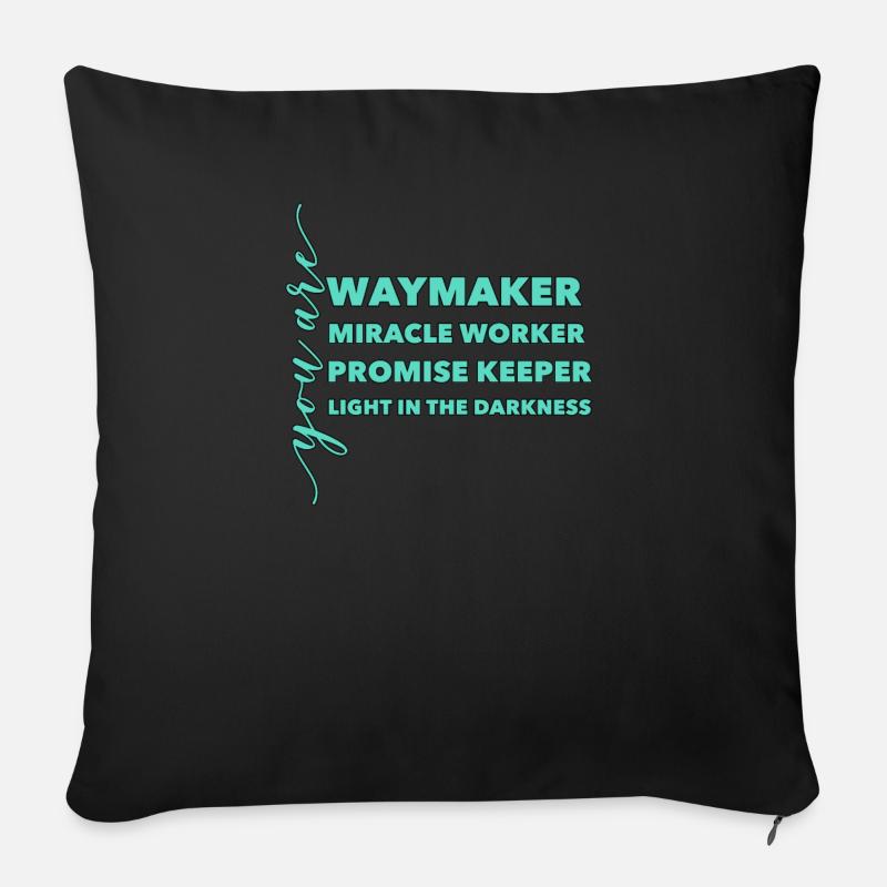 Waymaker & Christliche Kleidung - Sofakissen mit Füllung 45 x 45 cm - Schwarz