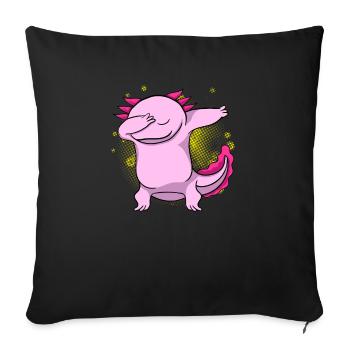 Dabbing Axolotl - Sofa pillow with filling 45cm x 45cm - black - Front