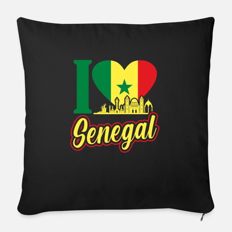Sénégal - Coussin et housse de 45 x 45 cm - noir