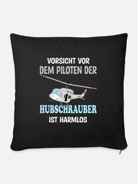 HUBSCHRAUBER HELIKOPTER - Sofakissen mit Füllung 45 x 45 cm - Schwarz