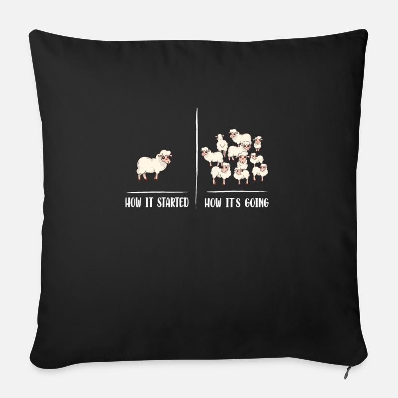 Un mouton beaucoup de moutons - Coussin et housse de 45 x 45 cm - noir