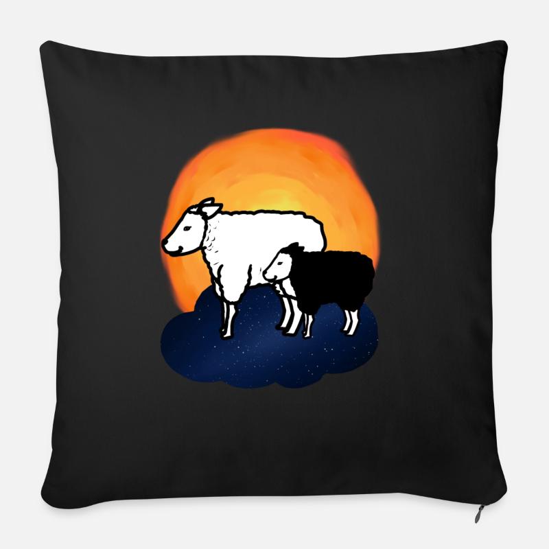 Sternenhimmel Schafe Schaf Lamm himmlisch - Sofakissen mit Füllung 45 x 45 cm - Schwarz