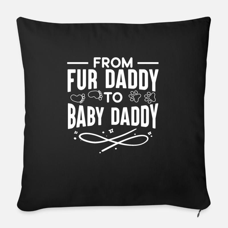 De la peau papa à papa bébé - Coussin et housse de 45 x 45 cm - noir
