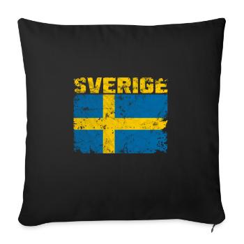 Sweden Sverige Scandinavia - Coussin et housse de 45 x 45 cm - noir - Devant