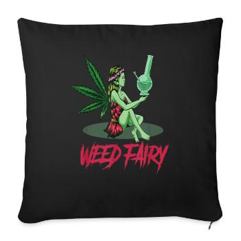 Cannabis Hemp THC 420 - Sofa pillow with filling 45cm x 45cm - black - Front