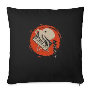 Japanese Analog Synthesizer Octopus Synth Music - Sofa pillow with filling 45cm x 45cm - black - Front