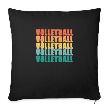 Retro Volleyballer Volleyball Set Volleyball Team - Sofakissen mit Füllung 45 x 45 cm - Schwarz - Vorne