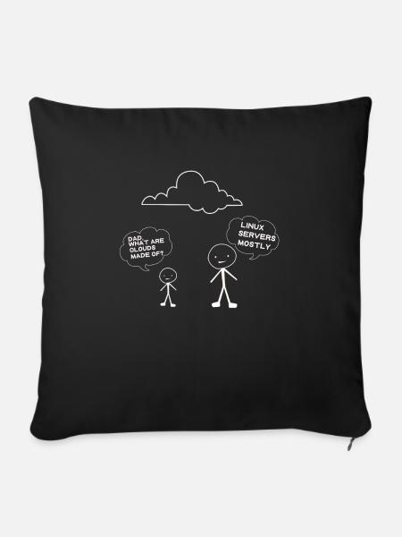 Vater und Sohn Linux - Sofakissen mit Füllung 45 x 45 cm - Schwarz